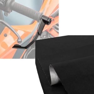 Set: Hebelschützer Lever Guard Bremshebel Kupplung Hebelschutz X1 Schwarz + Sitzbank Leder antirutsch in schwarz_1