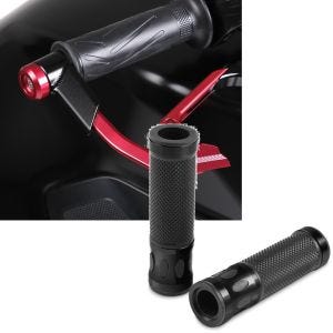 Set: Hebelschützer Lever Guard Bremshebel Kupplung Hebelschutz X1 rot + Lenkergriffe 5X - 22mm schwarz_1