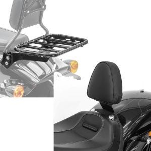 Set: Gepäckträger für Sissybar für Harley Breakout / Fat Boy / 114 18-21 schwarz Craftride + Fahrer Sissybar für Harley Davidson Breakout / 114 18-21 Fahrer Rückenlehne Craftride_1