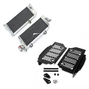 Set: Kühler Radiator für KTM EXC 125 / 200 / 250 / 300 2-Takt Modelle 2008-2015 Nomud 2-Takt Paar rechts und links + Kühlerschutz Aluminium für KTM 300 / 250 / 125 EXC TPI 17-20 Xdure schwarz_1
