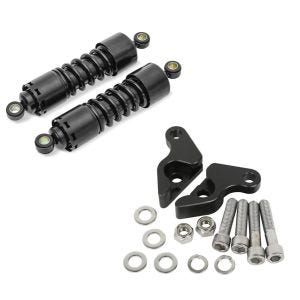 Set: Stoßdämpfer 11 Zoll Harley V-Rod Muscle Federbeine von Craftride schwarz + Tieferlegungskit 1" für Harley V-Rod 02-17 Tieferlegung Craftride_1