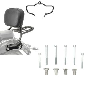 Set: Engine Guard Mustache + Sissy Bar with Luggage Rack compatible with BMW R 18 / Classic 20-24 Craftride QL2 + Adapter kit for mounting sissy bars with original side cases compatible with BMW R18 20-24 Craftride