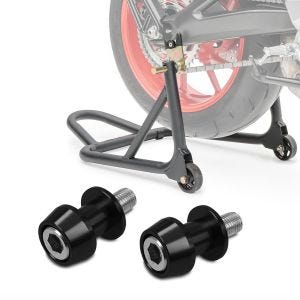 Sæt: Bagmonteringsstativ til Kawasaki Vulcan S / Café sort mat + Motorcykel Prismatisk bøsning Racing Adapter Motea Assen M10 x 1,25 sort