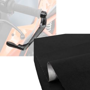 Sæt: Motorcykel håndtagshåndtag beskyttelse bremse håndtag koblings håndtag beskyttelse X6 sort + motorcykel sæde læder Tourtecs anti-slip i sort