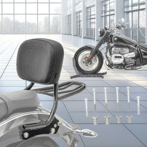 Set Detachable sissy bar with luggage rack and backrest + adapter kit suitable for BMW R18 20-24 Craftride black