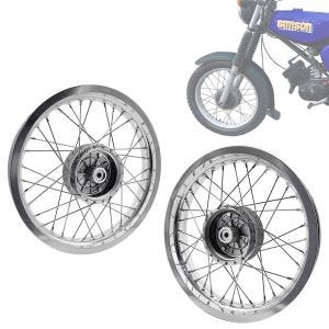 Vanne 2,15x16 leveä alumiini + vanne 2,5x16 leveä alumiini sopii Simson S51 S50 S70 Schwalbe KR51