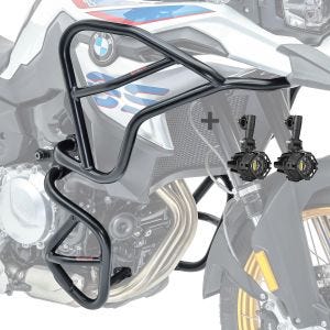 Set Sturzbügel oben unten XL + Scheinwerfer für BMW F 850 GS / F 750 GS 18-20 Motoguard schwarz_1