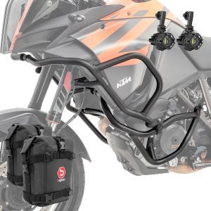 Set Sturzbügel oben unten + Scheinwerfer für KTM 1290 Super Adventure R / S / T 17-20 + Taschen Motoguard schwarz_1