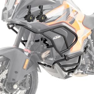 Sarja törmäystankoja ylhäältä alas + ajovalo yhteensopiva KTM 1290 Super Adventure R / S 21-24 Motoguard black X21 kanssa