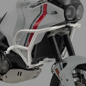 Törmäystanko yhteensopiva Ducati DesertX 22-24 moottorin suojuksen kanssa Motoguard MK13 hopea
