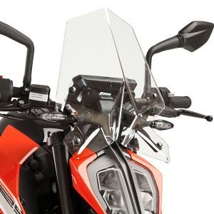 Alaston pyörän suojalasi KTM 390 / 125 Duke 17-22 kirkkaalle tuulilasille Puig New Generation Sport 9514W