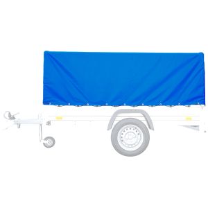 Lona de reboque com correia de borracha 210 x 114 x 88cm Lona alta Vanit impermeável 610 g / m² ME98 azul DPLI1