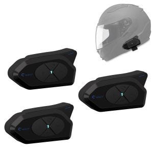 Set 3x Intercom-moottoripyörä Tourtecs GoCom4 Bluetooth-viestintäjärjestelmä kuulokkeilla IP65 langattomalla