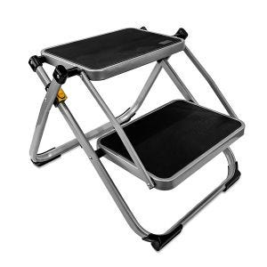 Trittstufe Wohnwagen Vanit RI49 Klapptritt 2 Stufen Trittleiter klappbar Stahl bis 150 kg schwarz DPLN1