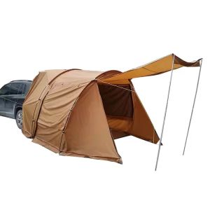Taka autoteltta 5-6 hengelle Vanit GI69 tunneliteltta perheteltta vedenpitävä 520 x 300 x 200 cm ruskea