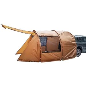 Taka autoteltta 5-6 hengelle Vanit GI69 tunneliteltta perheteltta vedenpitävä 520 x 300 x 200 cm ruskea DPL2