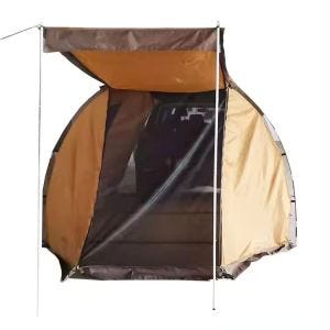Takaautoteltta 5-6 hengelle Vanit GI69 tunneliteltta perheteltta vedenpitävä 520 x 300 x 200 cm ruskea DPL3
