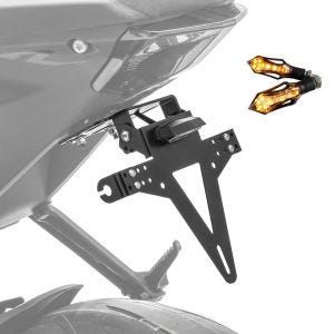 Set Kennzeichenhalter + 2x LED Lauflicht für Kawasaki Ninja 650 / 400 / 300 Zaddox KB5_1