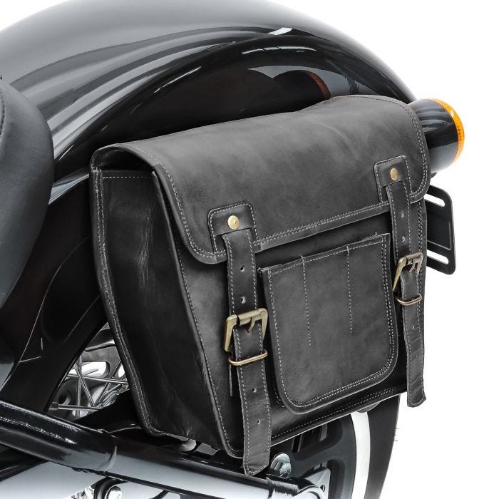 Seitentasche  Taschen schwarz Leder Seitentasche Satteltaschen Motorrad 2Taschen 