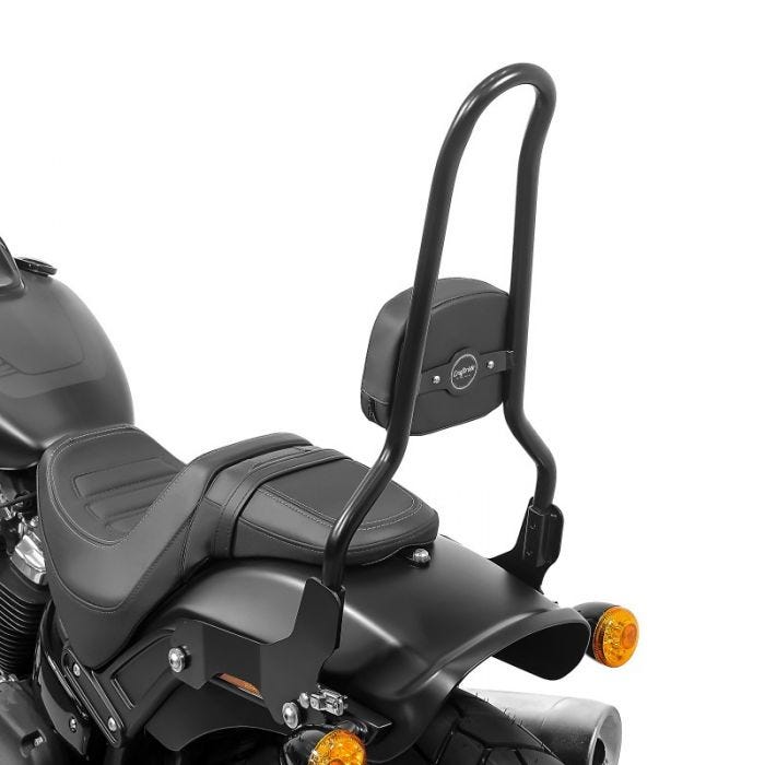 Sissybar Kompatibel für Harley Softail Fat Bob 114 18-21 XL mit Gepäckträger und Docking schwarz 