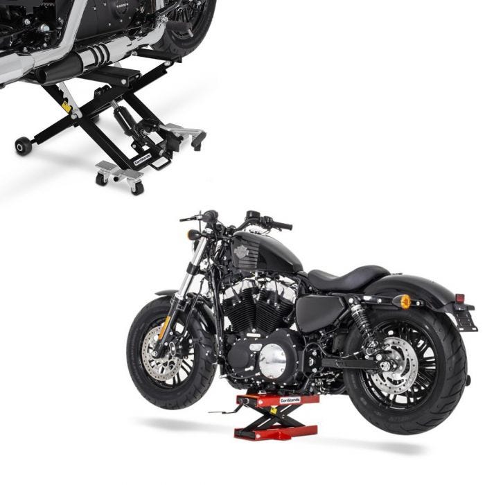 Motorrad Hebebühne XL für Harley Davidson Dyna Low Rider/ S schwarz Scherenheber 
