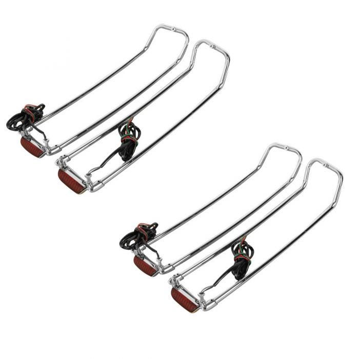 Seitenkoffer-Reling LED für Harley Electra Glide Ultra Classic 93-13 chrom
